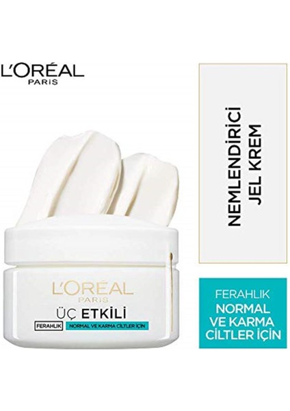 Loreal Paris L'oréal Paris 3 Etkili Ferahlık Günlük Bakım Kremi Normal Ve Karma Ciltler 50 ml, 50 ml