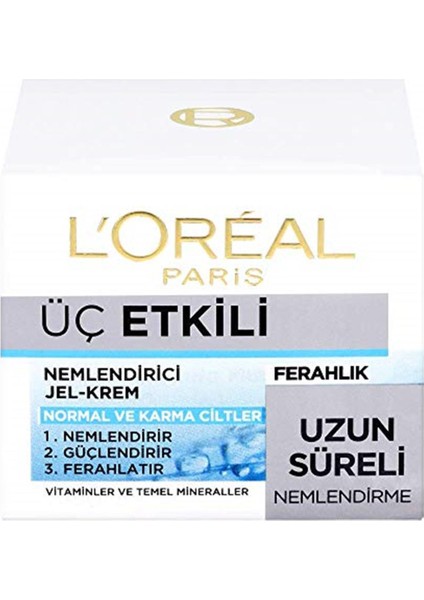 Loreal Paris L'oréal Paris 3 Etkili Ferahlık Günlük Bakım Kremi Normal Ve Karma Ciltler 50 ml, 50 ml