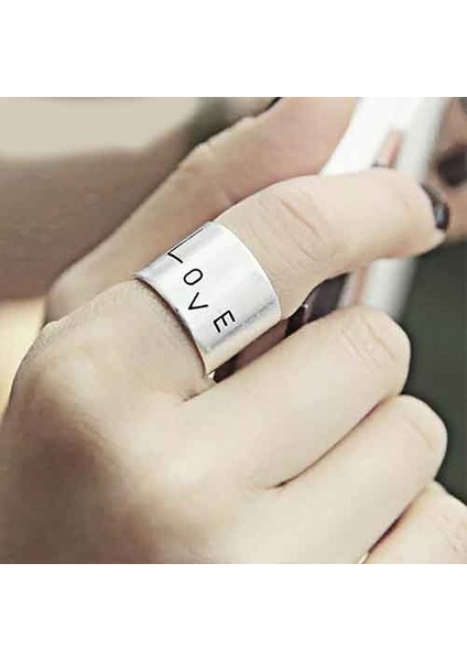 Love (Aşk) 925 Ayar Gümüş H.ürün Kadın Ayarlanabilir Yüzük modelleri