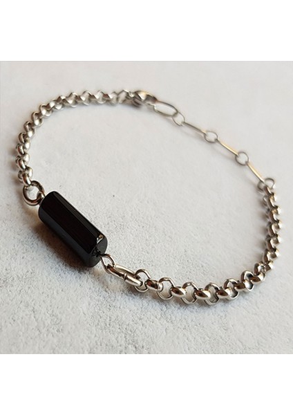 Glory, Çelik Zincir Doğal Taş ve Paslanmaz Çelik El Işi/tasarım Kadın Bileklik