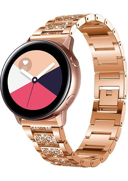 Puluz Samsung Galaxy Watch Active2 Için Çelik Kayış Altın Gül (Yurt Dışından)