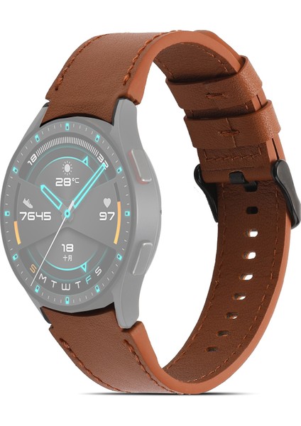 Puluz Samsung Galaxy Watch4 40Mm/44Mm Için Deri Kordonlu Saat Kahverengi (Yurt Dışından)