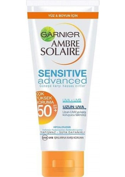 Ambre Solaire Sensitive Advanced Koruyucu Yüz Kremi GKF50+ 50ML 1 Paket (1 x 73 G)
