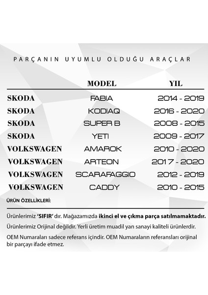 Volkswagen Caddy, Skoda Kodiaq Ön Cam Silecek Suyu Fıskiye Memesi 2'li