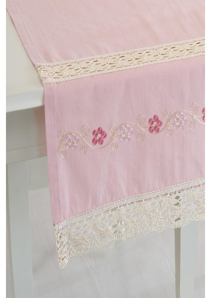 Buldan Keteni Ara Dantelli İpek İşlemeli 50 x 130 cm. Runner fiyatları