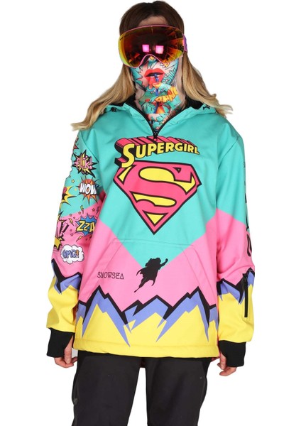 Supergirl Yaka Fermuarlı Snowboard & Kayak Montu SS7732