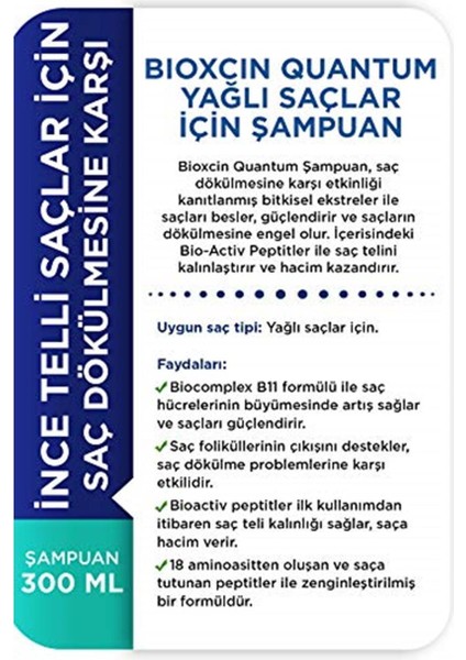 Quantum Şampuan 300 ml Yağlı 1 PaketŞampuan