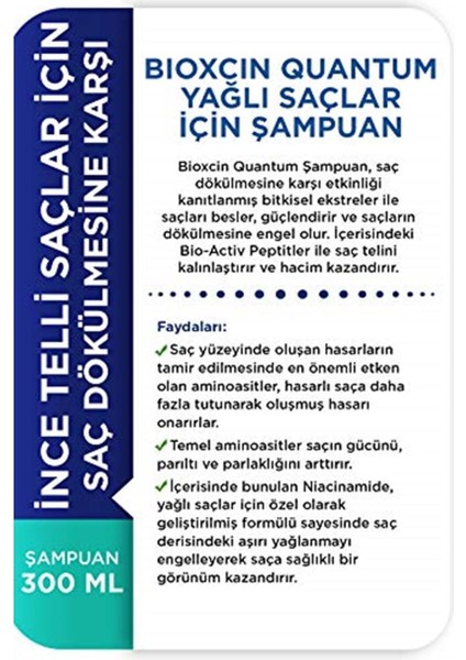 Quantum Şampuan 300 ml Yağlı 1 PaketŞampuan