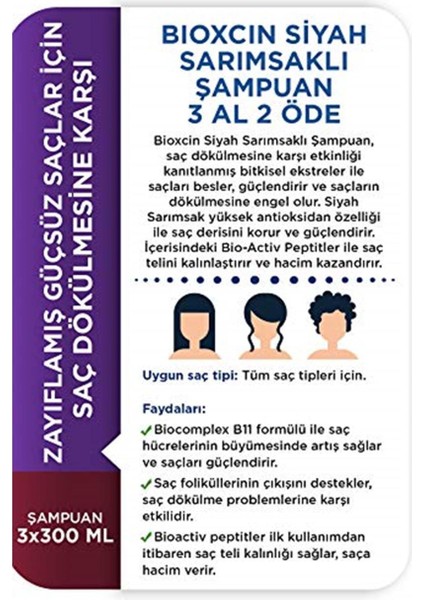 Siyah Sarımsak Şampuanı 3AL 2ode 1 Paket (1 x 1 Adet)Şampuan