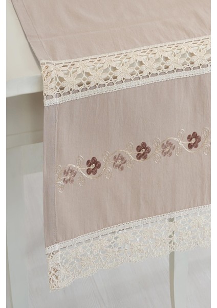 Ödel Home Buldan Keteni Ara Dantelli İpek İşlemeli 50 x 130 cm Runner