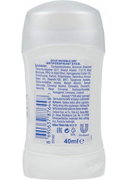 Kadın Deodorant Stick Invisible 40 ml