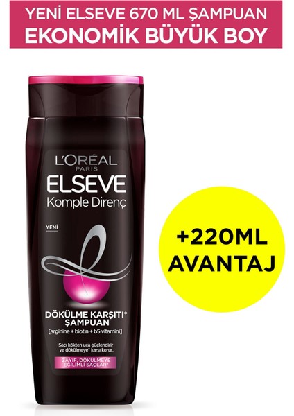 Komple Direnç Şampuan 670 ml x 2 Adet fiyatları
