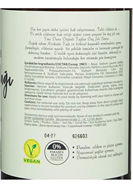 Değerli Yağlar Nemlendiricili Avokado Yağı Duş Jeli 500 ml Duş Jeli fırsatları