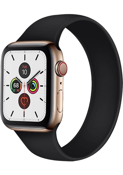 Apple Watch Uyumlu 42-44MM KRD18 Silikon Solo Kordon S Beden Siyah