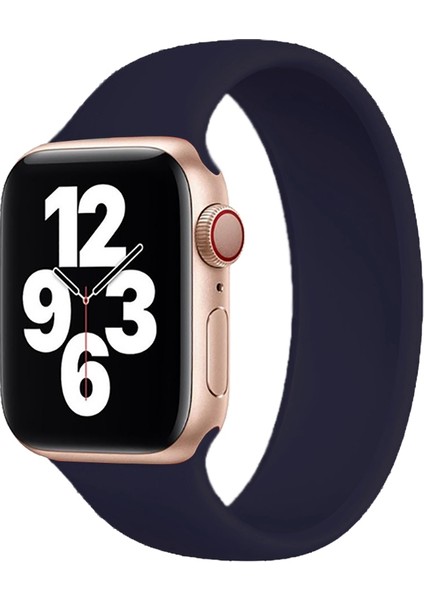Apple Watch Uyumlu 42-44MM KRD18 Silikon Solo Kordon L Beden Lacivert