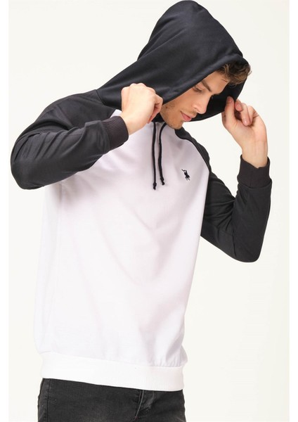 V4005 Dewberry Erkek Sweatshirt-Beyaz-Lacivert fırsatları