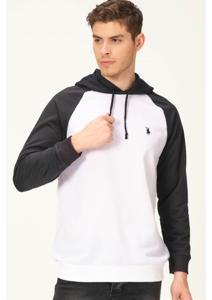 V4005 Dewberry Erkek Sweatshirt-Beyaz-Lacivert indirimleri