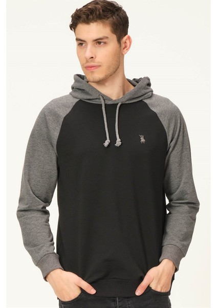 V4005 Dewberry Erkek Sweatshirt-Siyah-Antrasit