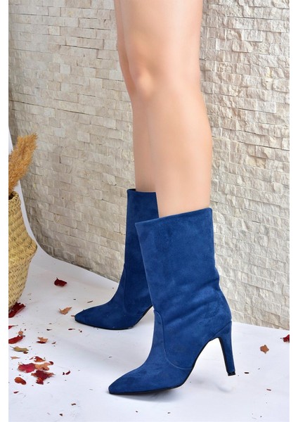 Süet Ince Topuklu Kadın Bot L404891302 modelleri