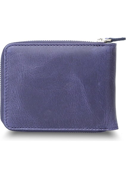 Antik Lacivert Fermuarlı Yatay Mini Deri Cüzdan modelleri