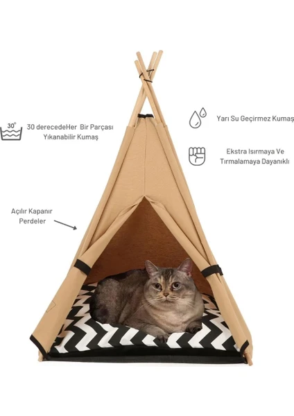 Teepee House Kedi Çadırı 50 x 50 x 85 cm