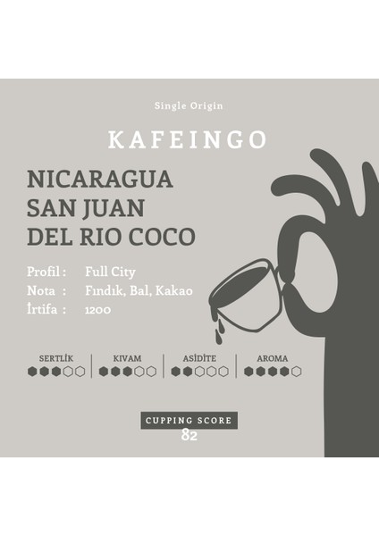 Altın Oran Filtre Kahve - Nicaragua S. Juan 64 gr