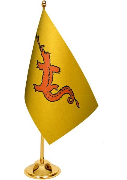 Masaüstü Hun Imparatorluğu Bayrağı + Pirinç Direk Masa Bayrak Seti