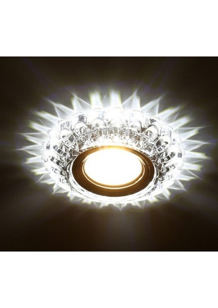 Kristal Cam Spot Beyaz LED Çerçeveli Sümbül CT-6594