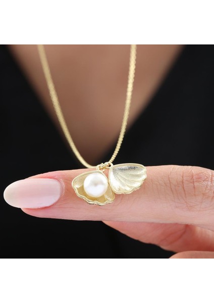 Inci Tanem Gold Renk Flowers Gümüş Kolye