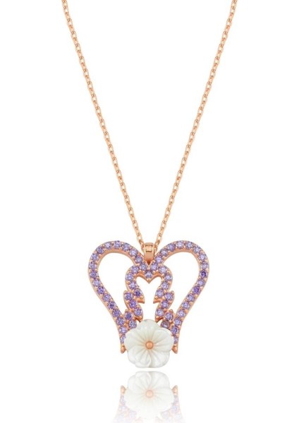 Melek Kanadı Manolya Çiçeği Rose Renk Flowers Gümüş Kolye fırsatları