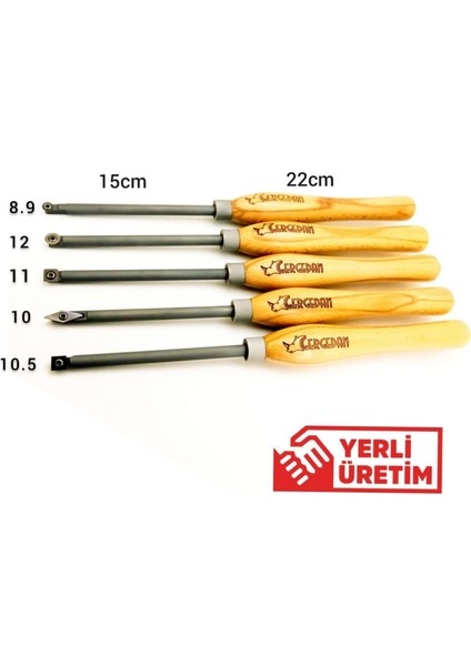 Ahşap Torna Pro-10 5 Li Detay Oyma Bıçak Seti