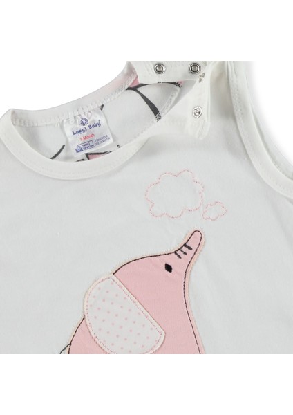 Yaz Kız Bebek Tiny Elephant Pamuklu Bisiklet Yaka Tek Barbatöz