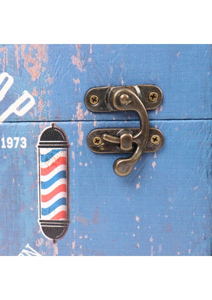 Ahşap Barber Shop Tasarım Kapaklı Kutu No:2