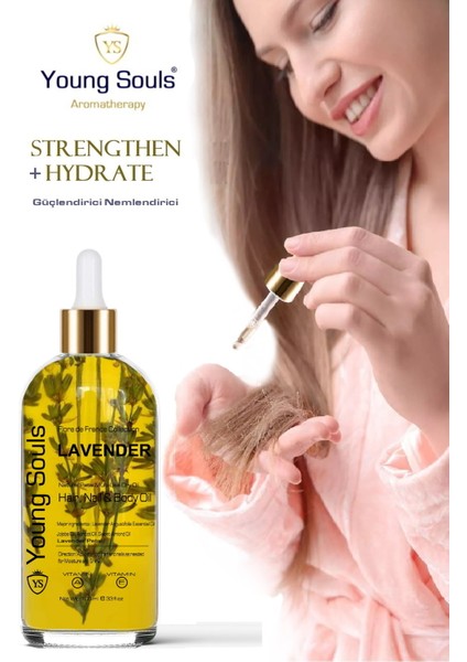 Aromatherapy Lavender Multi Use Oil Lavanta Yüz Saç Tırnak & Vücut Bakım Kuru Yağ 100 ml