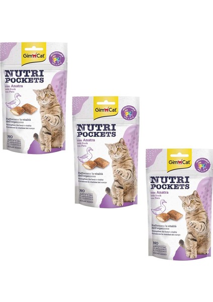 Nutri Pockets Ördekli Kedi Ödülü 60 Gram 3'lü