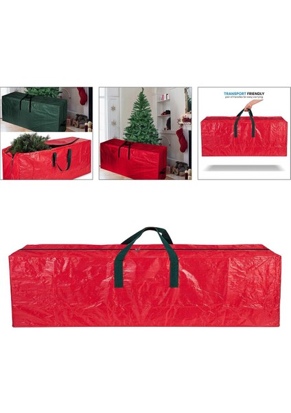 Noel Noel Ağacı Depolama Zip Torbalar Tatil Depolama Tote RED_122X34X51CM