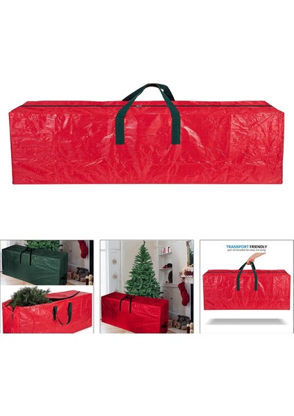 Noel Noel Ağacı Depolama Zip Torbalar Tatil Depolama Tote RED_122X34X51CM