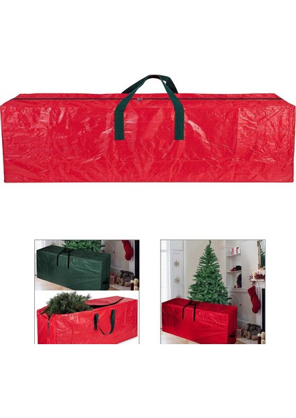 Noel Noel Ağacı Depolama Zip Torbalar Tatil Depolama Tote RED_122X34X51CM