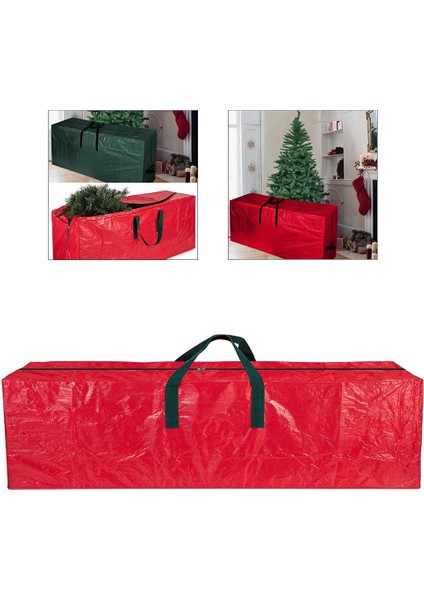 Noel Noel Ağacı Depolama Zip Torbalar Tatil Depolama Tote RED_122X34X51CM