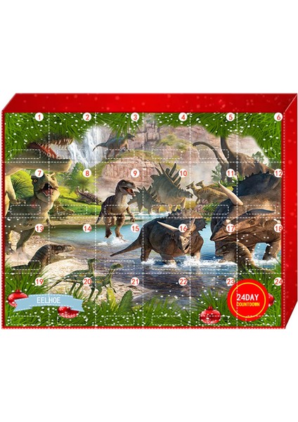 Dinozorlu Noel Geri Sayım Takvimi - Çok Renkli (Yurt Dışından)