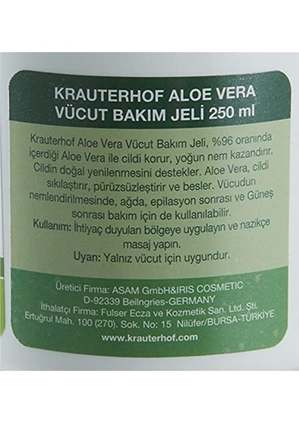 Aloe-Vera Jel, 250 ml