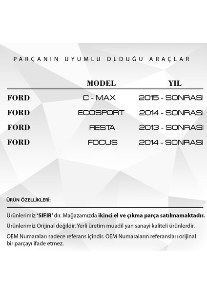 Ford C-Max, Focus, Fiesta, Ecosport Için Tavan Anten Çubuğu fiyatları