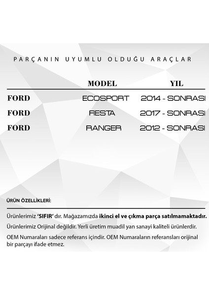 Ford Fiesta, Ecosport, Ranger Için Burgulu Tavan Anten Çubuğu fiyatları