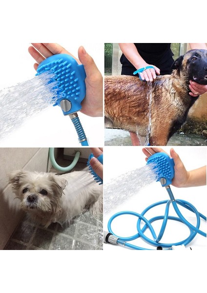Pet Banyo Fırçası Tarak - Mavi (Yurt Dışından)