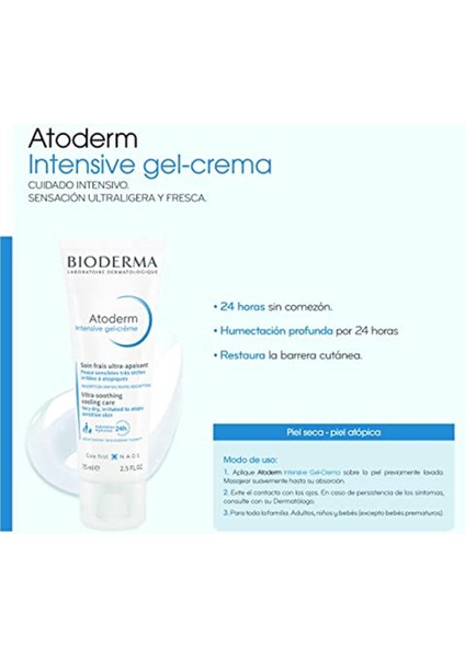 Atoderm Intensıve Gel-Cream 75 ml  Vücut Kremi