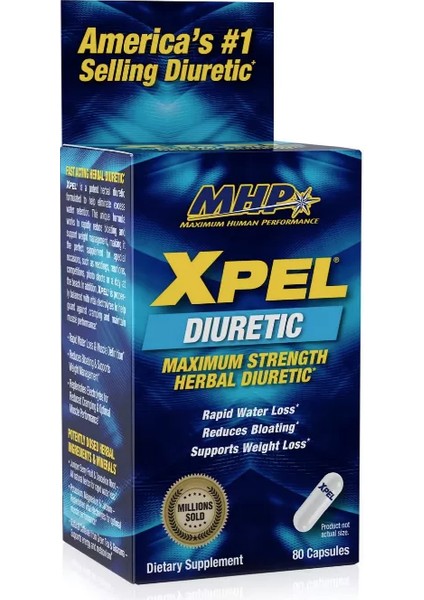 Xpel Maximum Strength Diuretic Water Pills, For Water Retention Relief, Weight Loss Support 80 Capsul.(Adınıza Faturalı Resmi Orj Amerikan Ürünü)