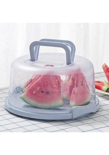 Plastik Kek Kutusu Yuvarlak Kek Depolama Taşıyıcı Konteyner Kilitlenebilir Kapak Kapak Pembe(Yurt Dışından)