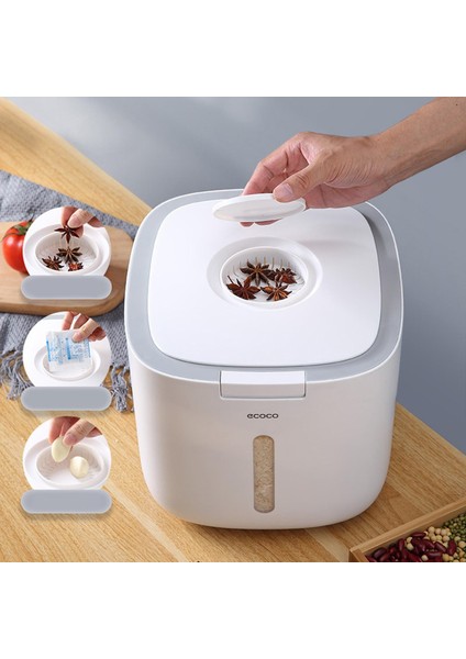 5 kg Silindir Gıda Depolama Kutusu - Gri (Yurt Dışından) fiyatları