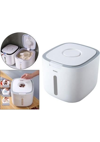 5 kg Silindir Gıda Depolama Kutusu - Gri (Yurt Dışından) indirimleri