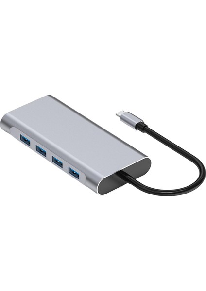 11 In 1 USB C Hub 4 USB 3.0 MacBook Pro Hp Xps Tip C Cihazları Için Portlar (Yurt Dışından)